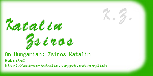 katalin zsiros business card